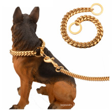 Factory Drop Shipping Gold 14mm Bully Dog Accessories Stainless Steel Dog Choker Dog Chain Cuban Chain Pet Collar